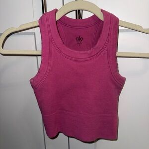 ALO Yoga Seamless Delight High Neck Bra in Raspberry Sorbet